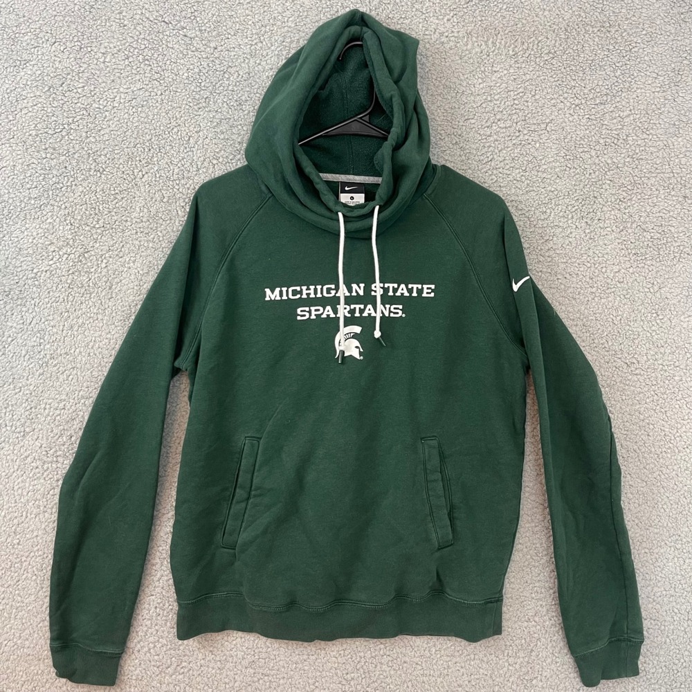 Nike Michigan‎ State Womens size Large Spartans Green Hoodie Pullover Sweatshirt